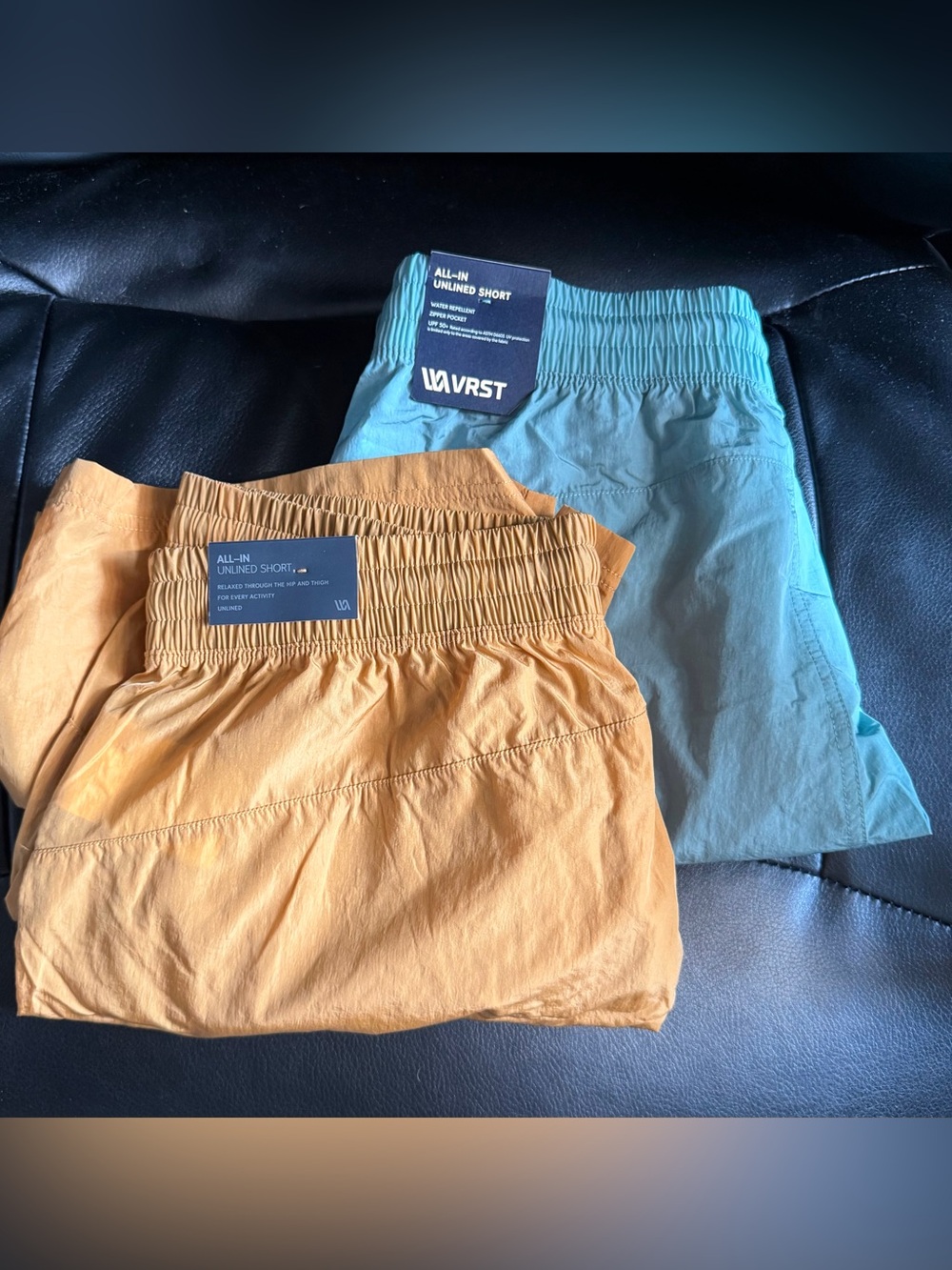 2-Pair VRST Men's Small All-In Unlined Shorts Palomino Gold/Aqua Dust
